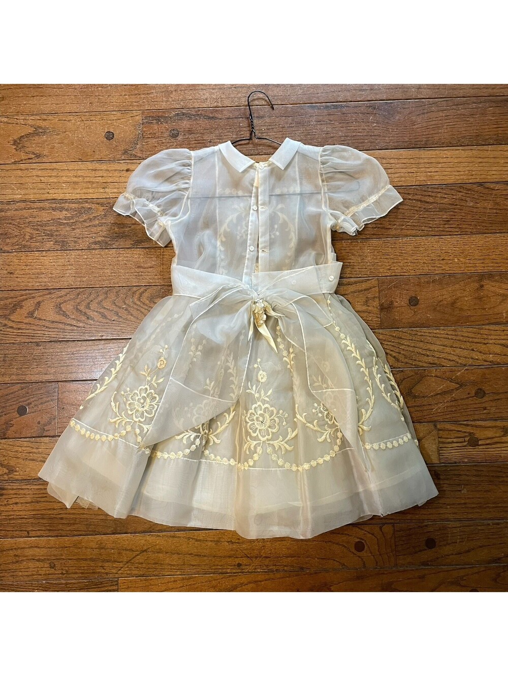 VTG Girls Sheer White Dress 50s 60s 1st Communion Flower Girl Wedding Size 5? - Picture 6 of 6